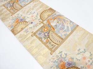 花車鳳凰文様織り出し袋帯